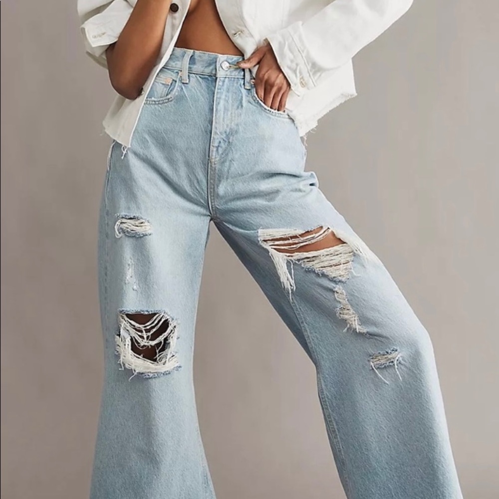 Free People Ellie Wide Leg Jeans